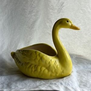 Vintage Yellow Swan Planter